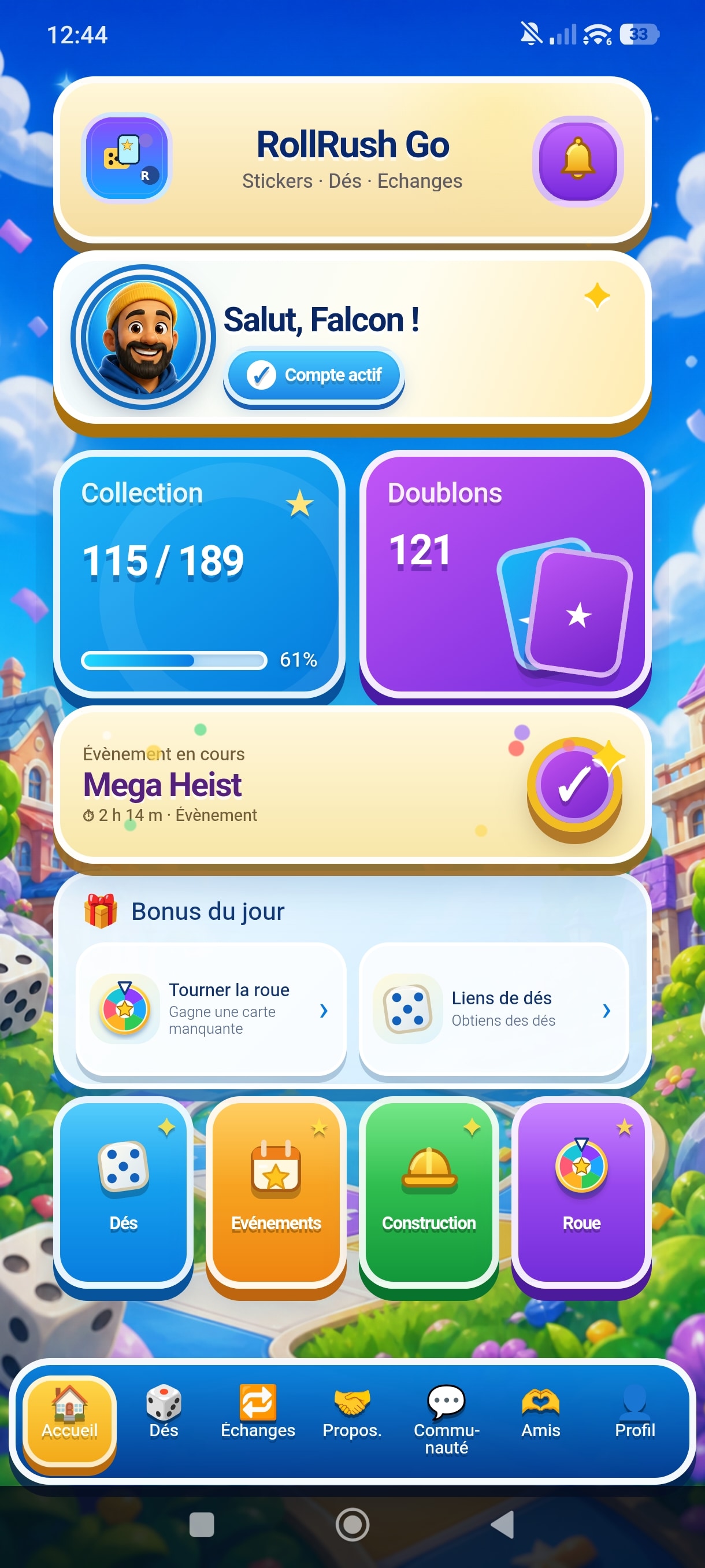 Capture réelle de l’écran d’accueil de RollRush Go